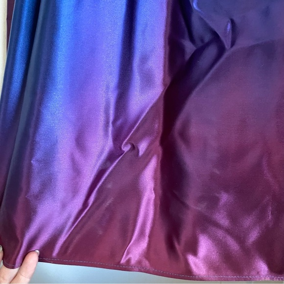 NWT 80s Gunne Sax Jessica McClintock Ombré Acetate Blue Purple Prom Dress Formal - Picture 13 of 16